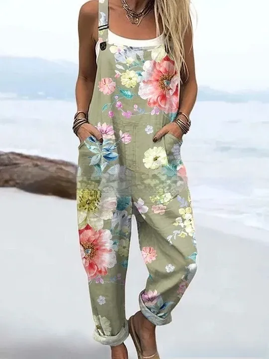 Women's Floral Element Print Fashion Casual Women's Jumpsuit Style 15 - Shop at LoveMi