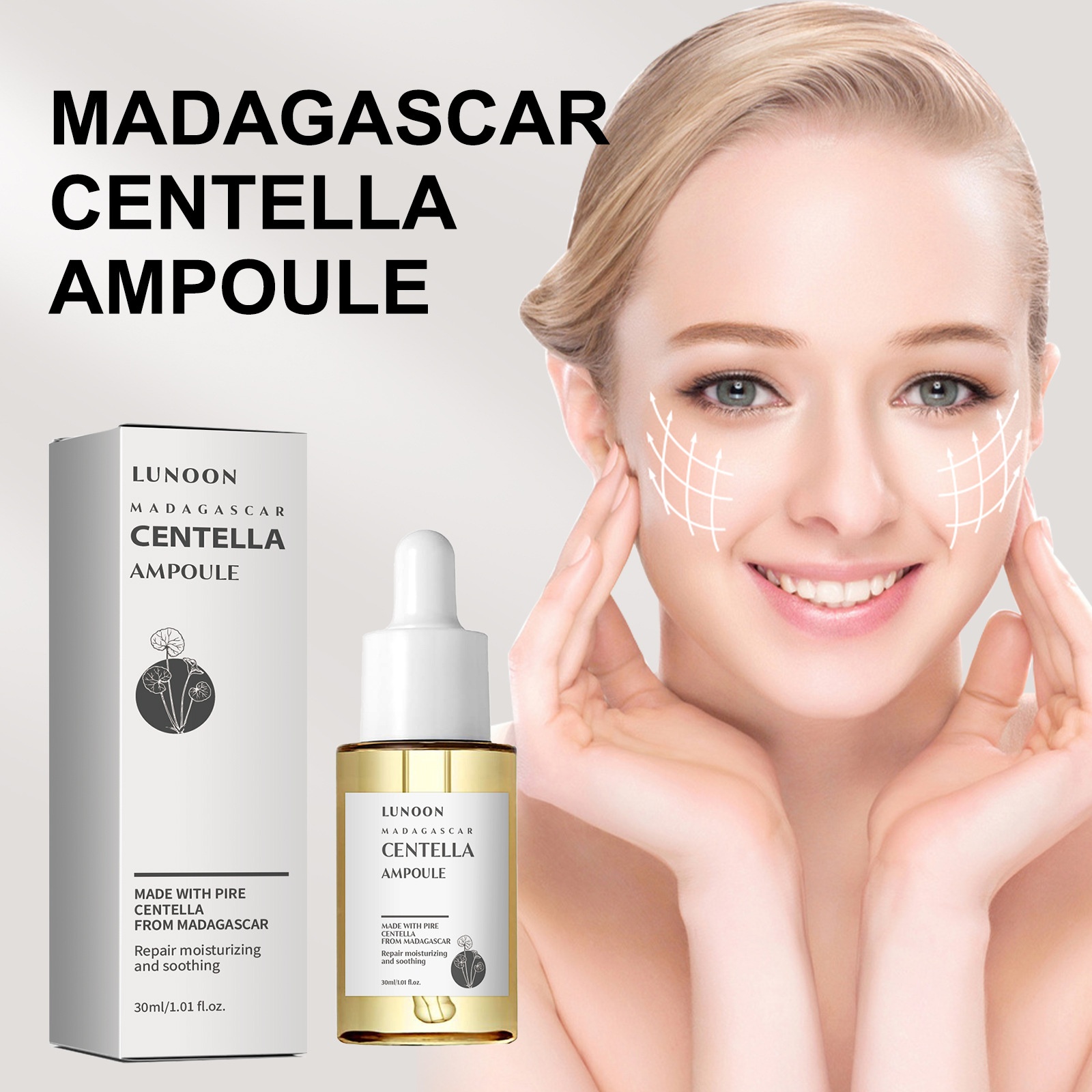 Sérum Facial Centella Asiatica – Minimiza Poros, Hidrata y Repara la Piel / Centella Asiatica Facial Shrink Pores Moisturizing Brightening Skin Repair Soothing 30