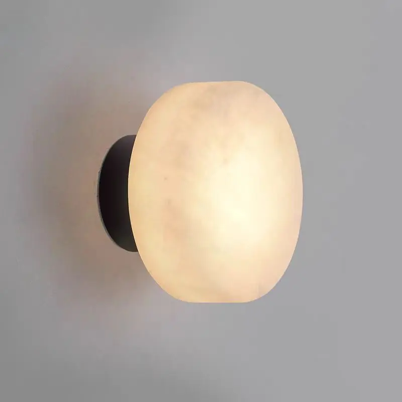 Spanish Natural Marble Round Wall Lamp Simple