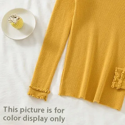 Half Turtleneck Knitted Sweater Women's Bottoming Shirt Women's Autumn And Winter - Yellow