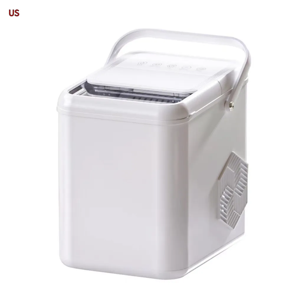 Household Mini Automatic Ice Maker - White