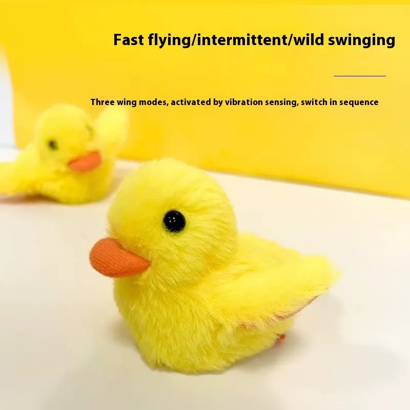 Gravity Flutter Small Fat Cat Self-Hi Relieving Stuffy Toy Simulation Bird - Small Yellow Duck