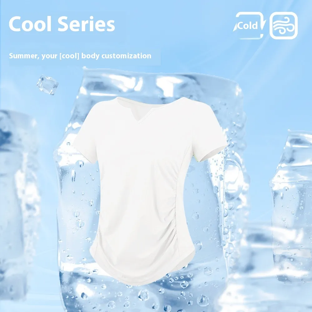 Quick-drying Top Slim Fit Sports Running Belly Contracting Workout Clothes T-shirt - White