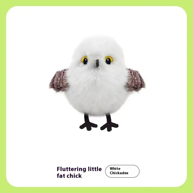 Gravity Flutter Small Fat Cat Self Hi Relieving Stuffy Toy Simulation Bird White Titmouse - Shop at LoveMi