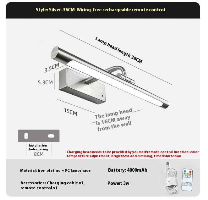 مصباح صورة قابلة للشحن بدون أسلاك لغرفة المعيشة
