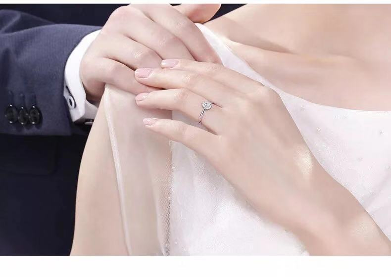 Japanese And Korean Love 925 Silver Full Diamond Drip Ring