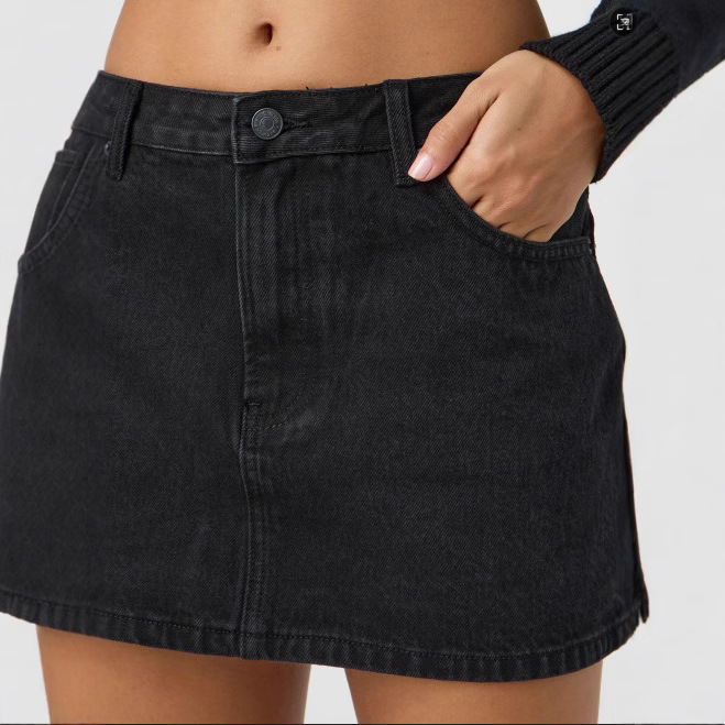 Casual Stretch Washed Denim Short Skirt For Women