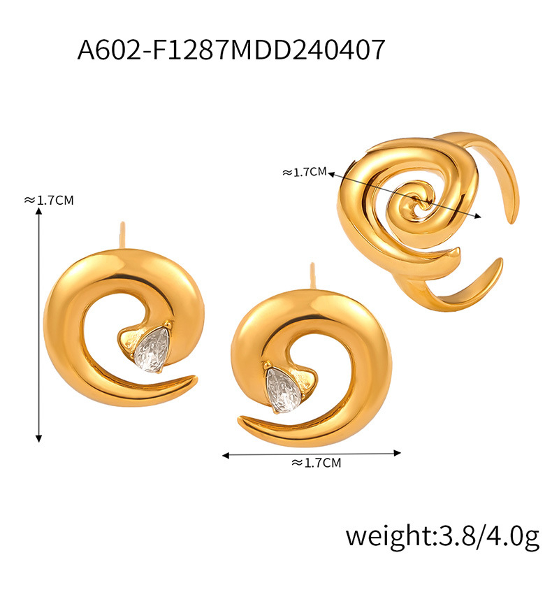 Niche Personality Spiral Twist Design Earrings - Steel