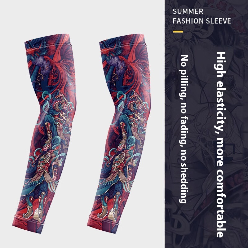 Ice Silk Tattoo Oversleeve Men’s Cycling And Driving Sun Protection