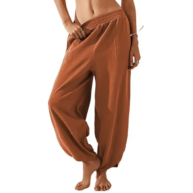 Women's Wide Leg Pants With Pockets For Casual Wear Orange - Shop at LoveMi