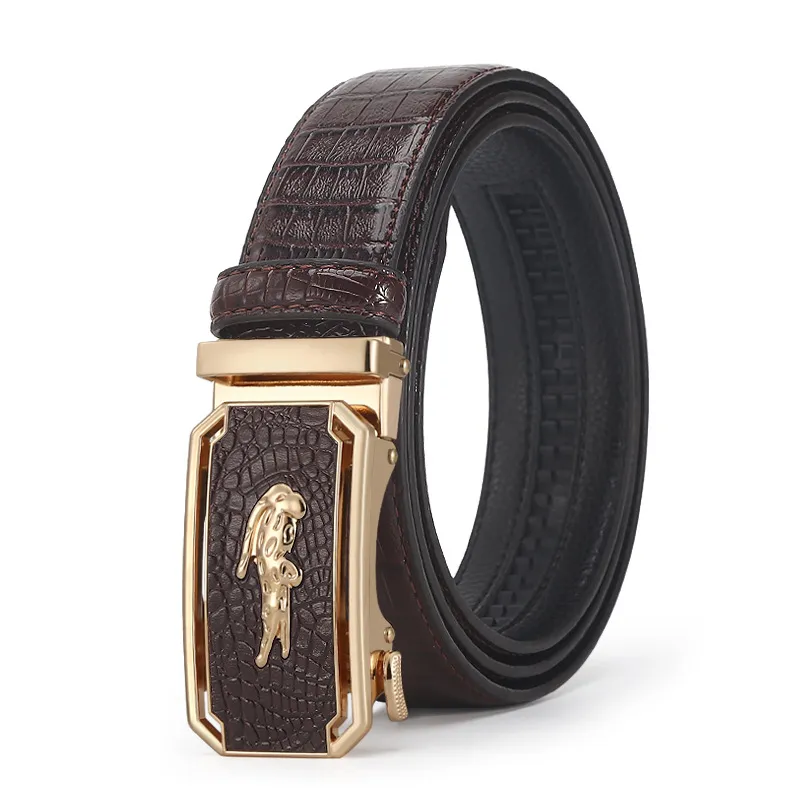 Men's Crocodile Belt Alloy Comfort Click Belt - Zd134 Style 4