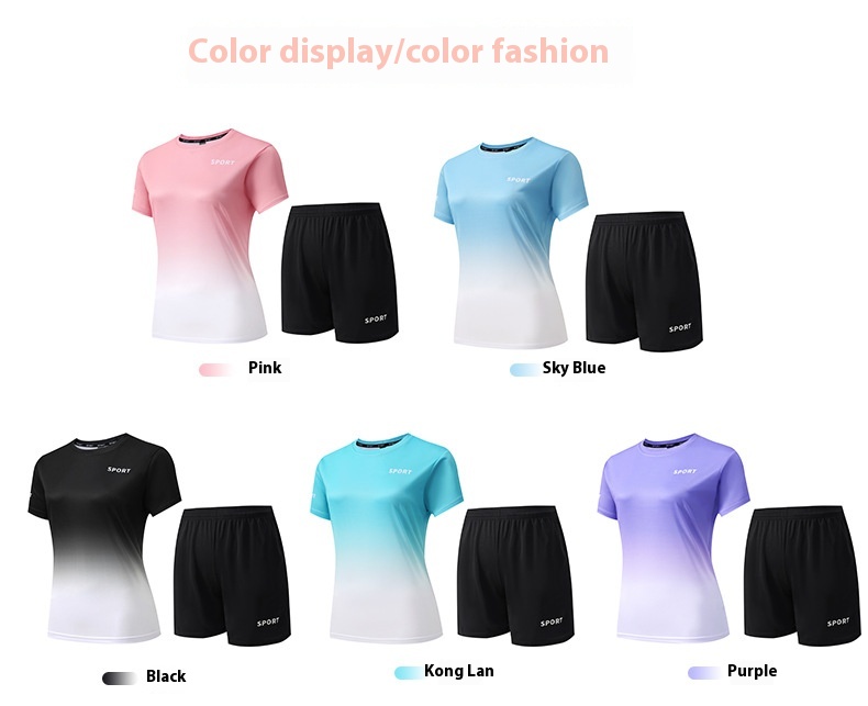 ladies moisture-wicking gradient sports top for running