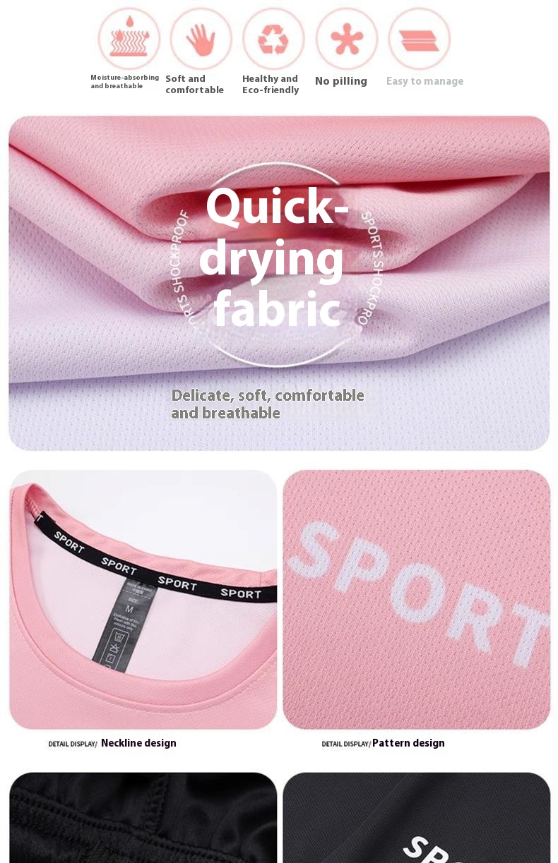 women's quick-dry workout t-shirt pink gradient front view