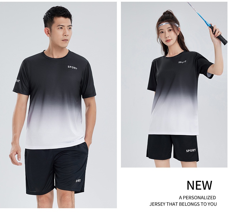 women's quick-dry workout t-shirt black gradient lifestyle photo