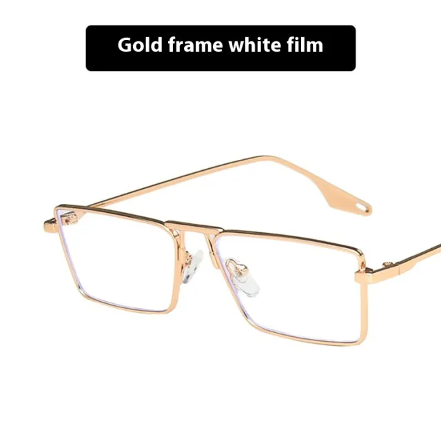Women's Fashion Metal Frame Sunglasses Small Frame Gold Frame White - Shop at LoveMi