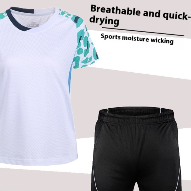 Badminton Suit Set Summer Short Sleeved Top Men’s And Women’s Lapel