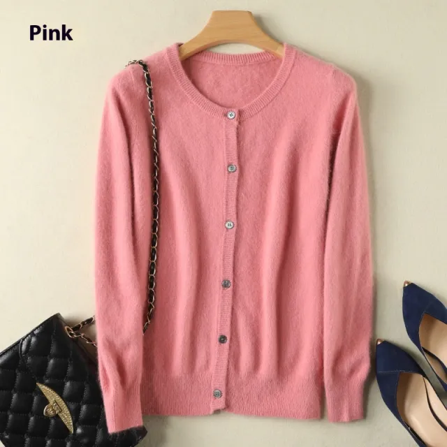 Mink Fur Cardigan Sweater Coat Pink Color - Shop at LoveMi