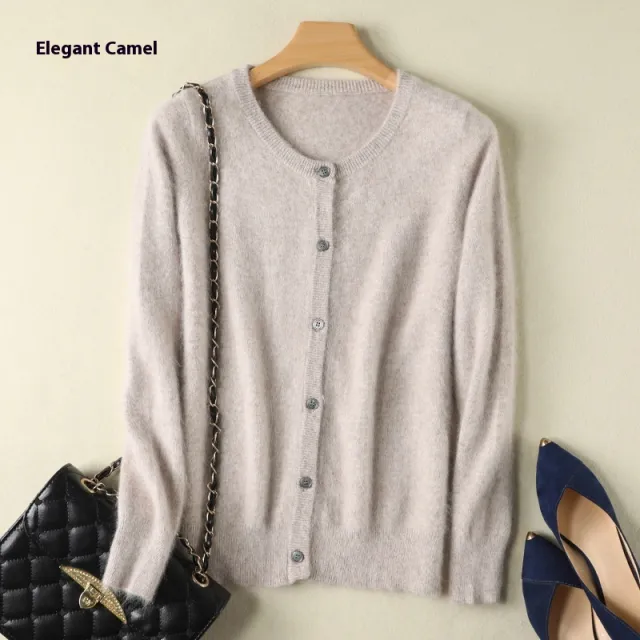Mink Fur Cardigan Sweater Coat Elegant Camel - Shop at LoveMi