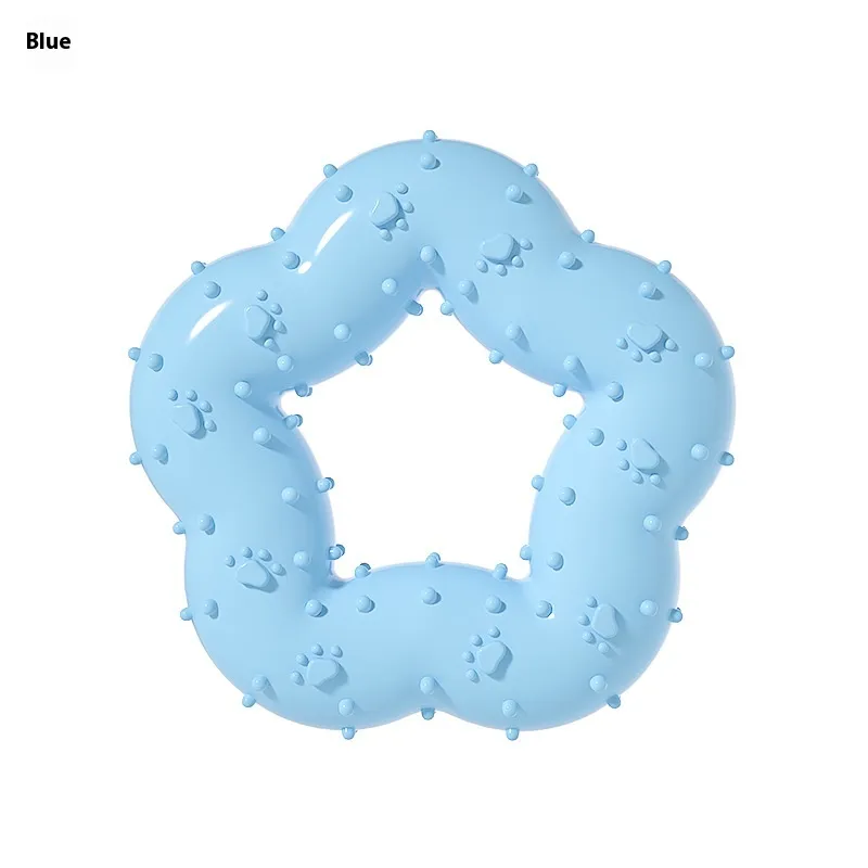 Gnawing Molar Flower Shape Dog Toy - Blue