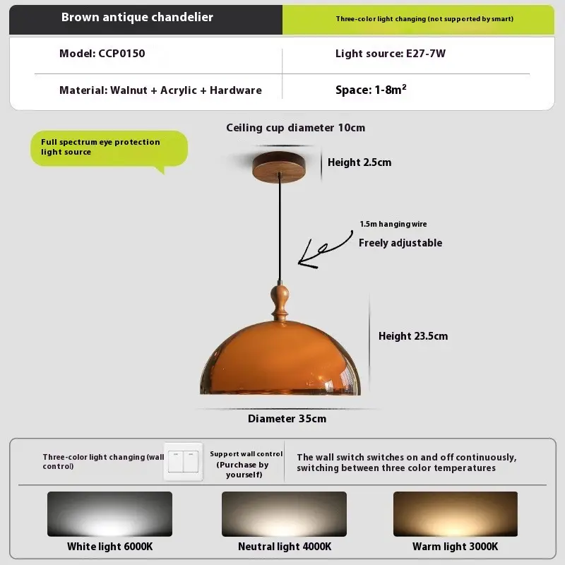 Retro Chic Style French Ceiling Round Lamp