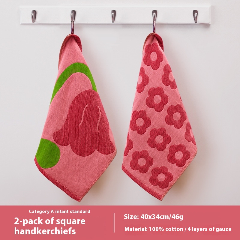 Cotton Gauze Square Towel Household Water-absorbing Quick-drying