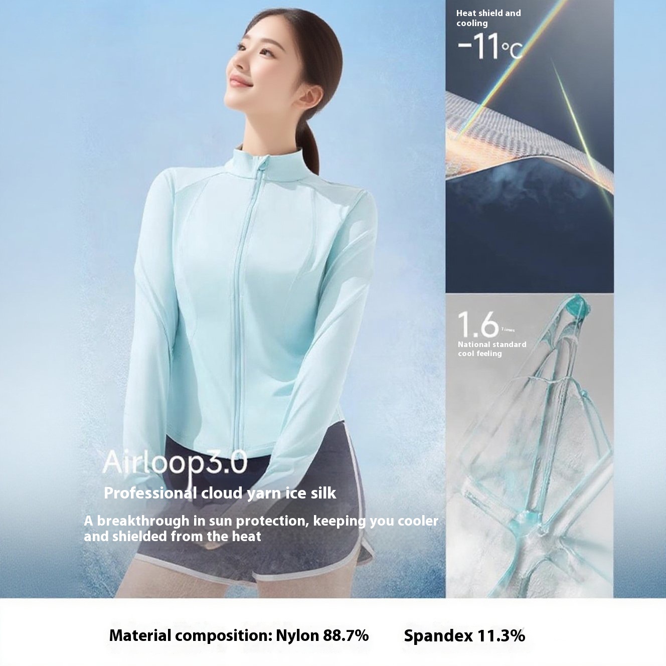 Slim Stand Collar UV Protection Ice Silk Sun Protection Top Coat For Women