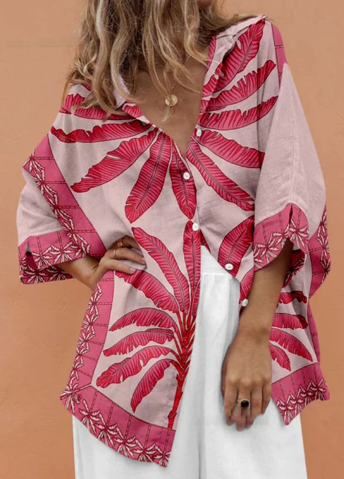 Holiday Coconut Tree Sleeveless Dress And Shirt & Pants Two Pieces Set