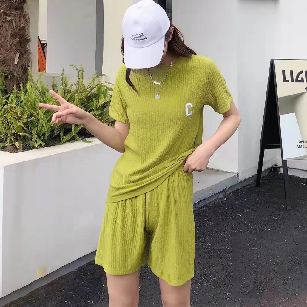 Short Sleeve Round Neck T-shirt Shorts Casual Pants Suit