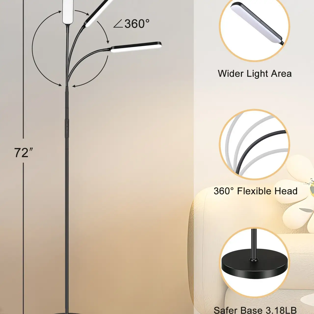 LED Floor Three-color Dimming Infrared Remote Control Table Lamp