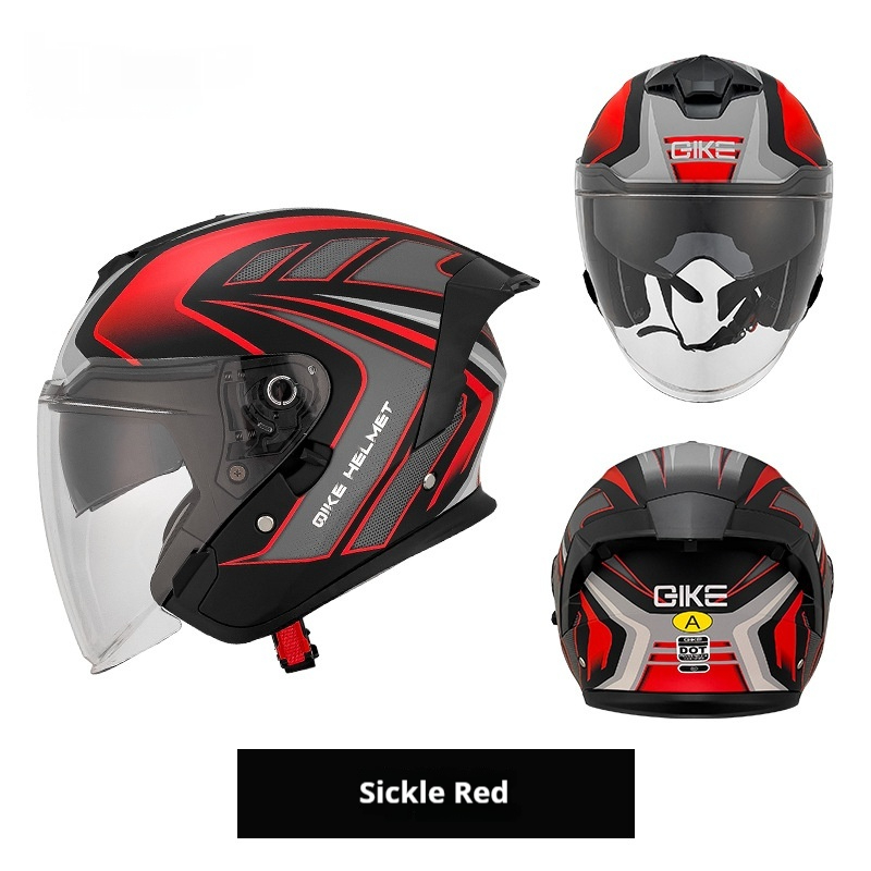 Three-quarter Safety Riding Motorcycle Electric Vehicle Class A Large Tail Helmet - Image 6