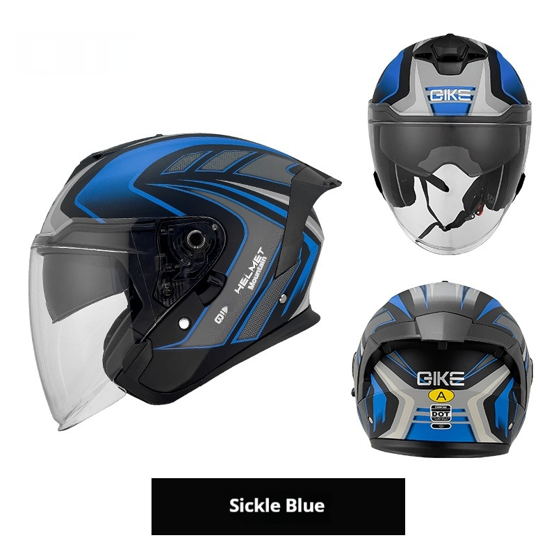 Three-quarter Safety Riding Motorcycle Electric Vehicle Class A Large Tail Helmet - Image 5