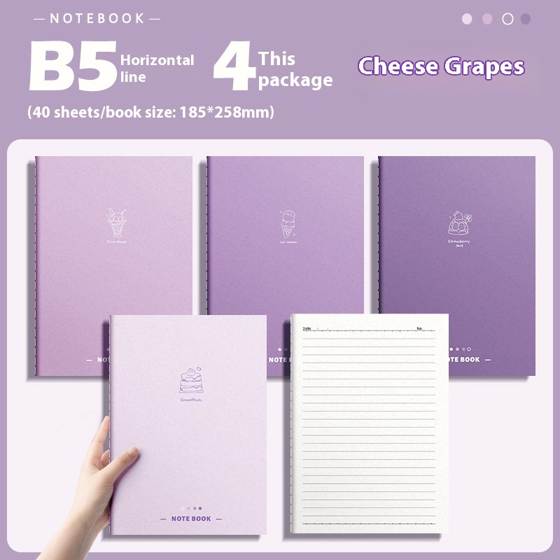 Gradient Color Notebook Student Notepad Homework Learning Registration Book - Image 8