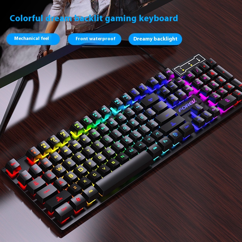Household Portable 104 Key Back Light Keyboard For Gamers Mouse