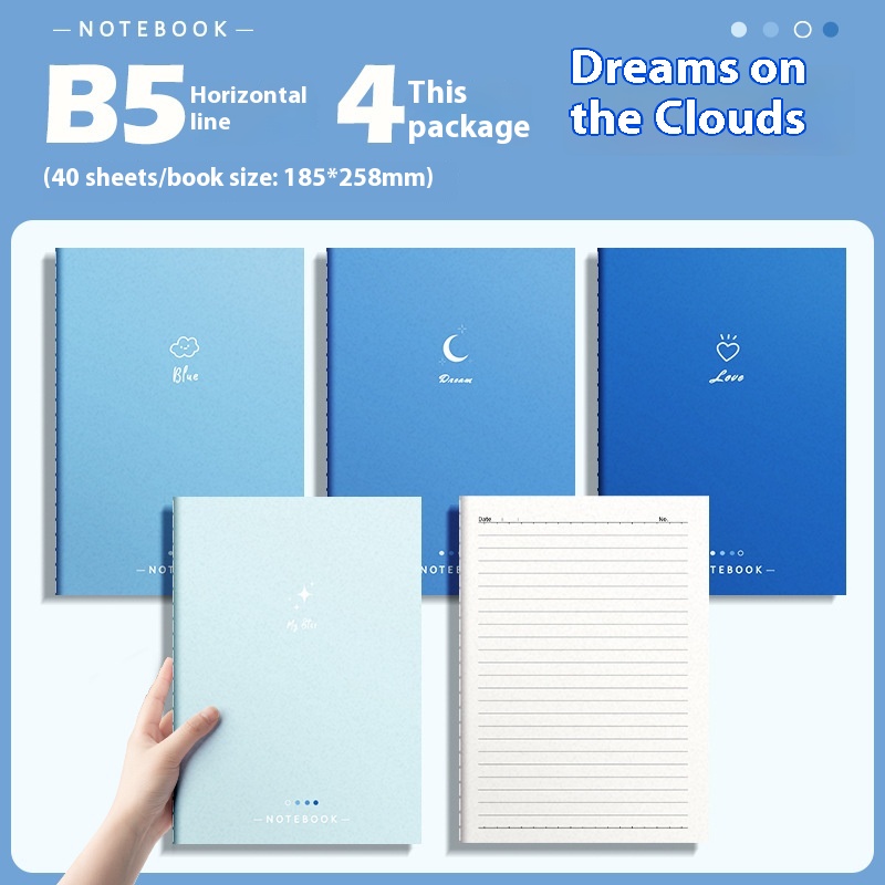 Gradient Color Notebook Student Notepad Homework Learning Registration Book – Dream On The Cloud