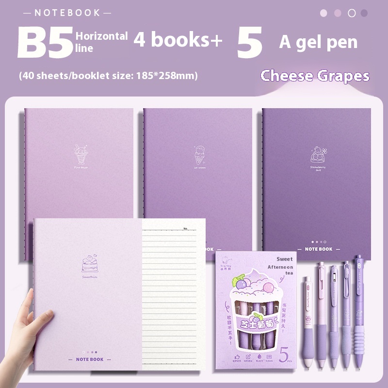 Gradient Color Notebook Student Notepad Homework Learning Registration Book - Image 2