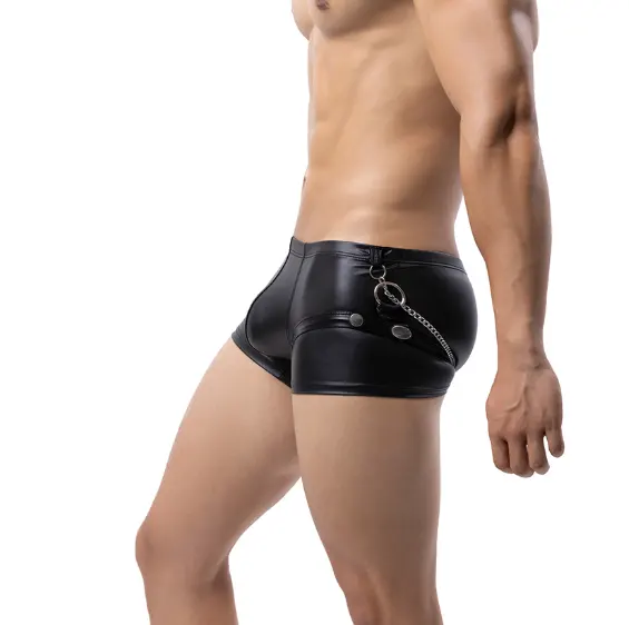 Silver Men's Underwear Tp R479g Bronzing Imitation Leather Sexy