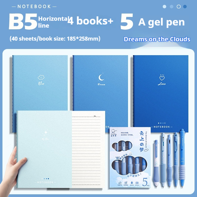 Gradient Color Notebook Student Notepad Homework Learning Registration Book - Image 5