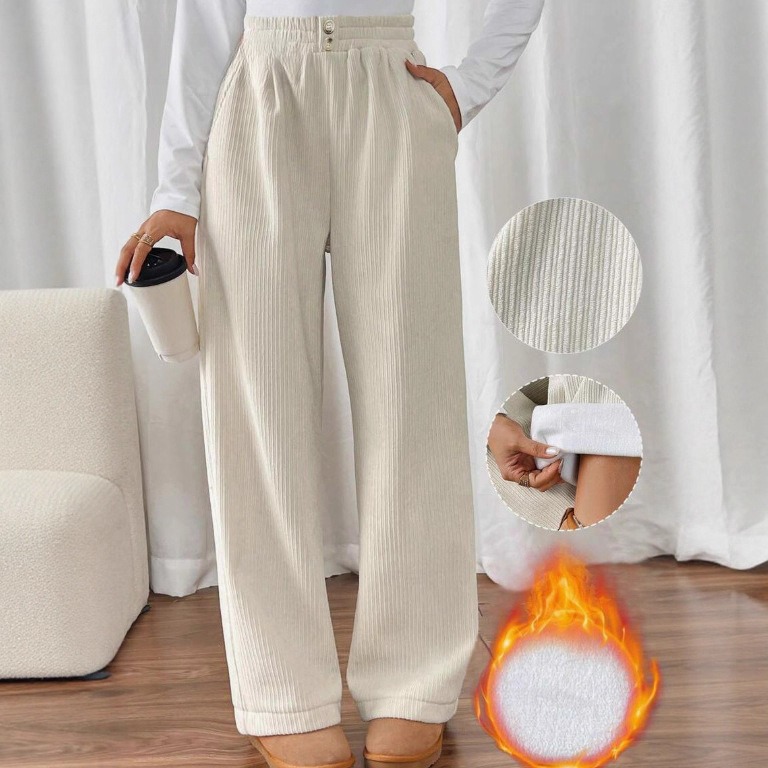 Fashionable Corduroy Plush Women's Trousers