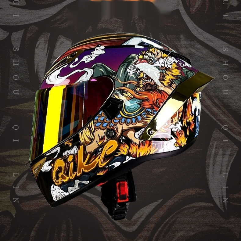 Universal Double Lens Large Tail Helmet Bluetooth Motorcycle Knight Exposed Full Helmet - Image 4