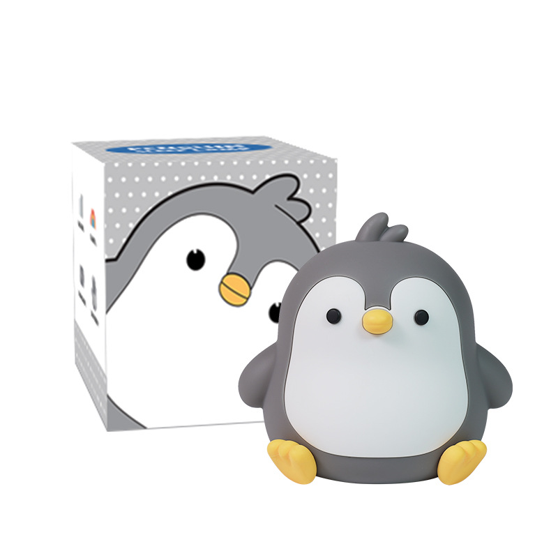 Baby Penguin Small Night Bedroom Bedside Silicone Pat Lamp - Image 5