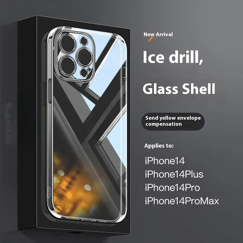 Transparent Glass Fine Hole Drop-resistant Phone Case