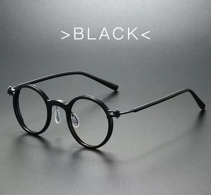 Retro Artistic Glasses Frame Unisex - Black Frame