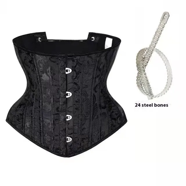 Jacquard Waist tight Vest Waist Seal Waist Shaping Belt Corset Black - Shop at LoveMi