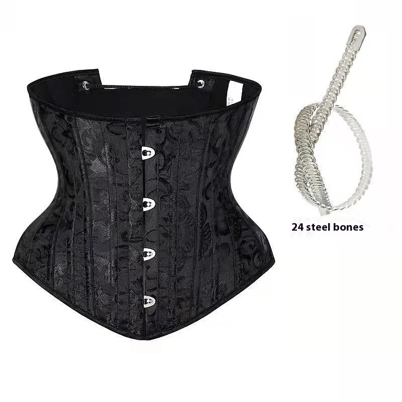 Jacquard Waist-tight Vest Waist Seal Waist Shaping Belt Corset - Black
