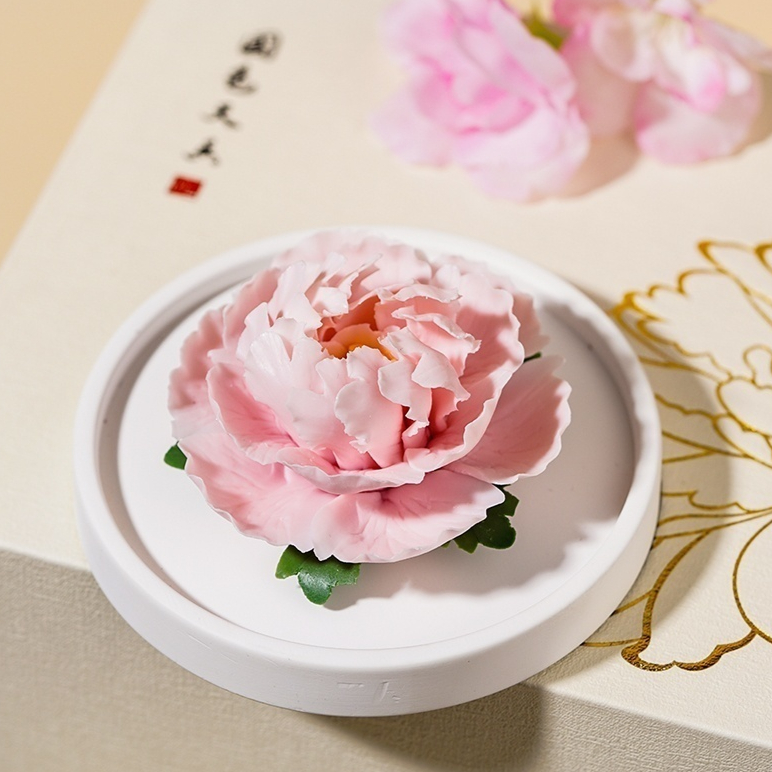 Peony Fragrant Stone Non-heritage Porcelain Flower Fragrance Gift Box Bedroom Decoration