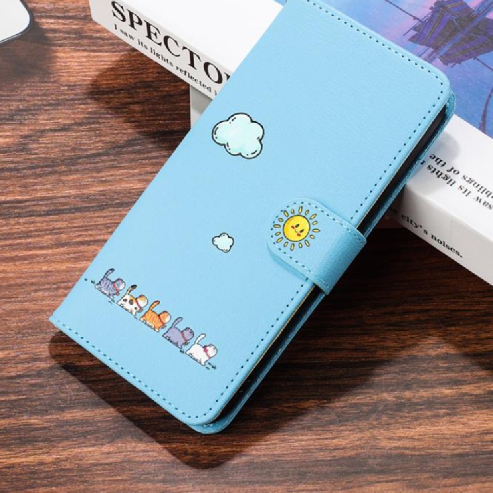 Fashion Cartoon Painted Cover Flip Card Holder