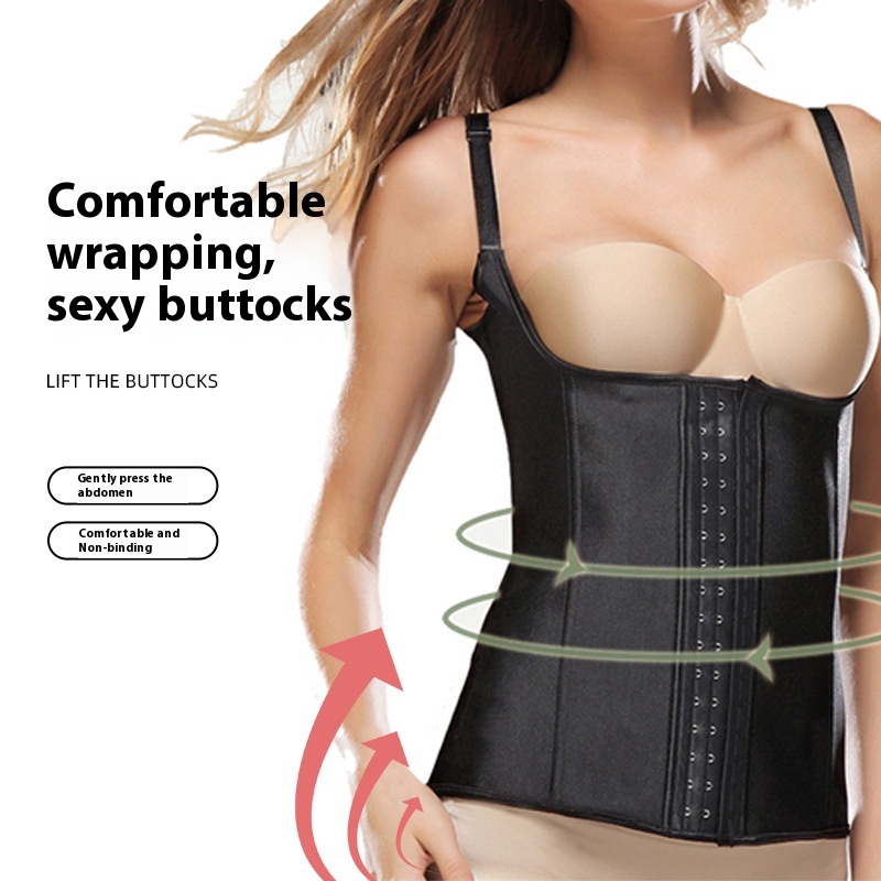 Rubber Corset Waist Girdling Belly Contraction Spaghetti Strap Tank Top