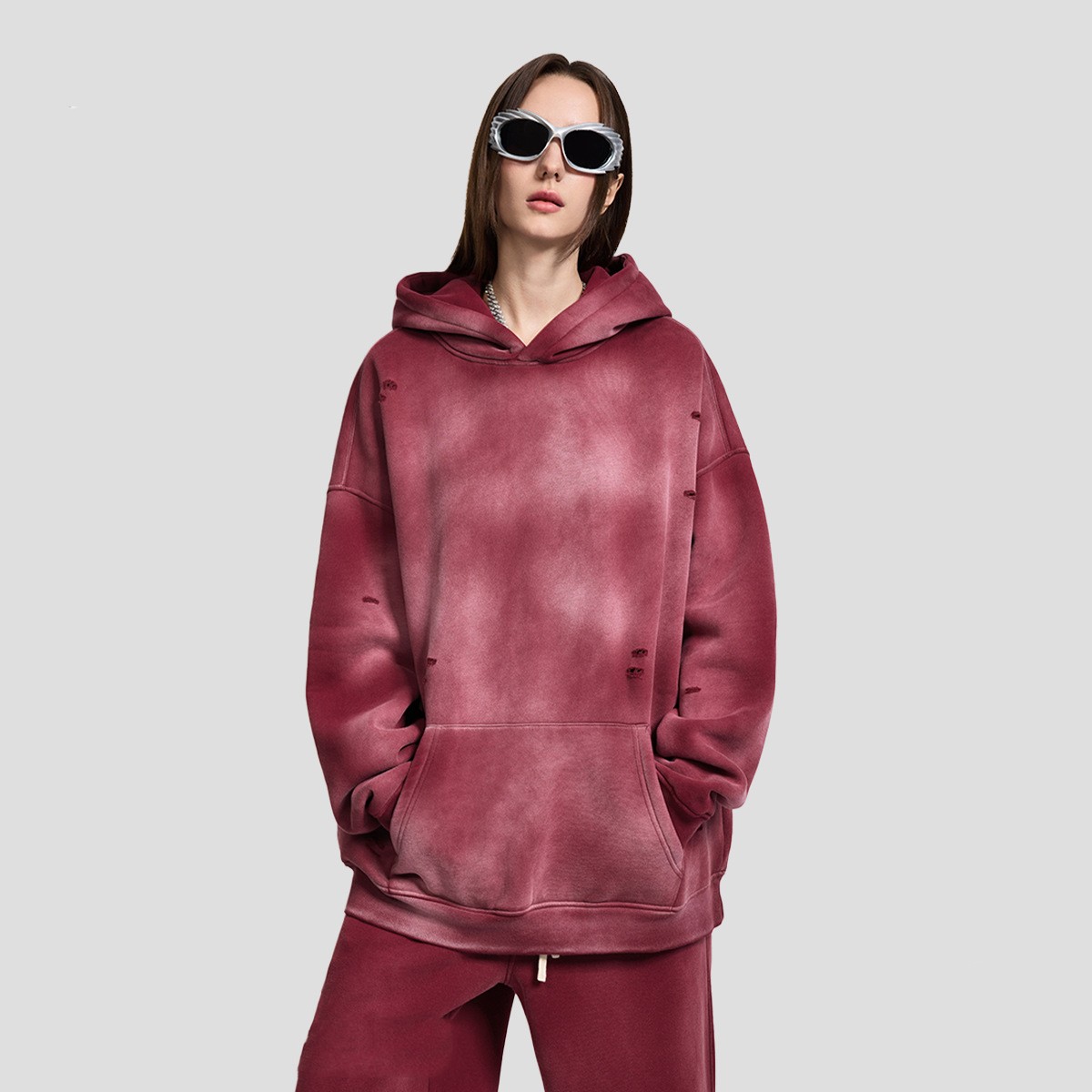 Sweater Loose Wash Worn-out Fleece