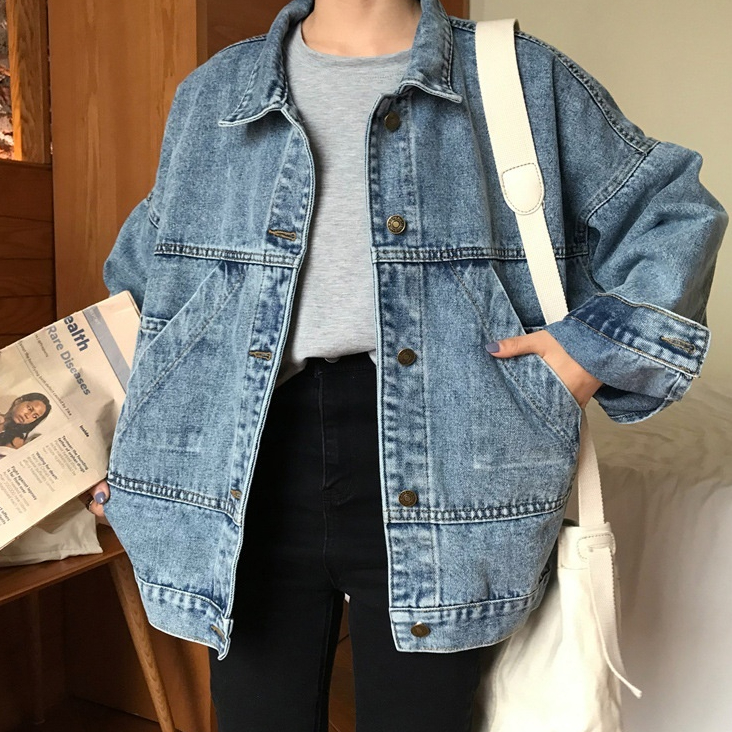 All-matching Graceful Small Loose Slimming Retro Women's Denim Jacket