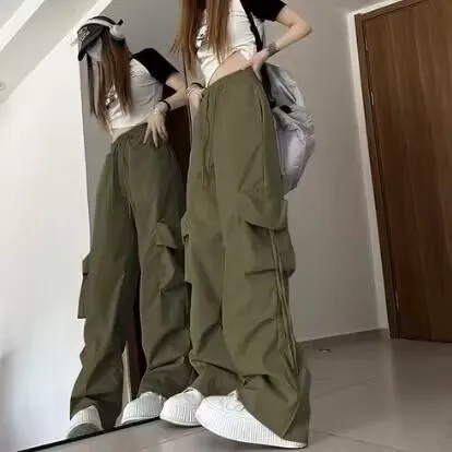 Women's Summer High Waist Retro Quick drying Casual Pants Army Green - Shop at LoveMi